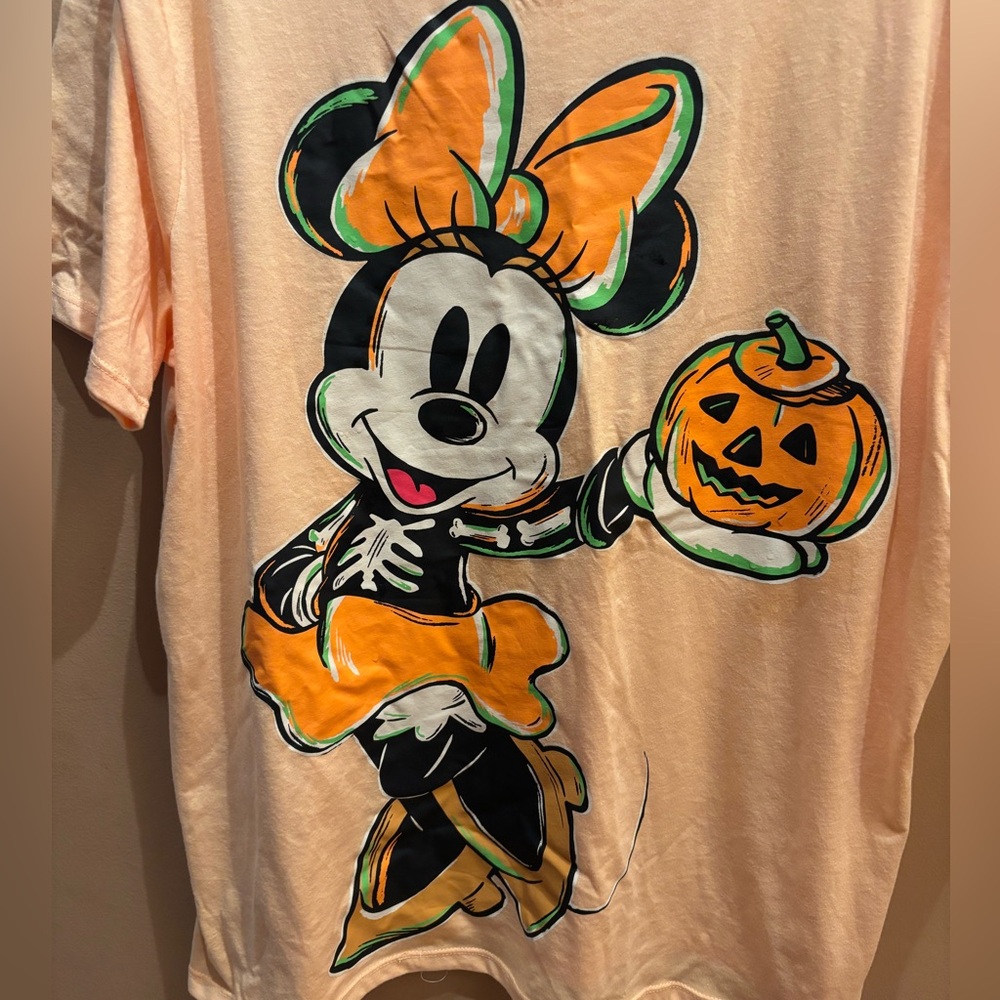 Disney Minnie Mouse Halloween Orange Short Sleeve T Shirt Size 1X NWT - Picture 2 of 5